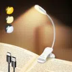 Glocusent Luce da Lettura Ricaricabile per Libri, 3 Luminosità, 80 Ore di Autonomia