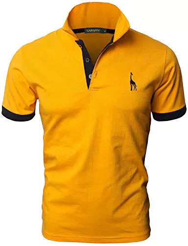 GNRSPTY Polo da Uomo Manica Corta con Ricami Casual Chic Poloshirt