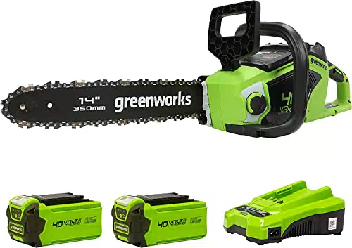 Greenworks GD40CS15K2X Motosega a Batteria Brushless 14" con Auto-Lubrificazione