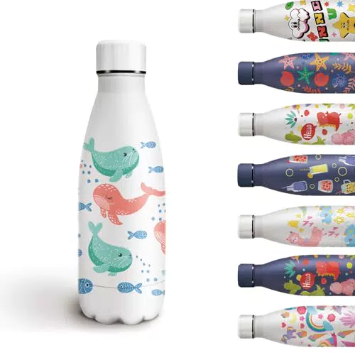 Grsta Borraccia Termica per Bambini 350ml, Senza BPA, Facile da Pulire