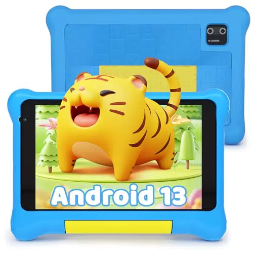 Hakaug Tablet per bambini Android 13 con controllo parentale e doppia fotocamera