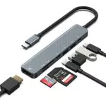 Hub USB C 7-in-1 con HDMI 4K, ricarica PD e porte USB per MacBook e iPad Pro