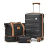 Imiomo Set Valigie Rigide in ABS con Trolley a 4 Ruote e Astuccio Cosmetici