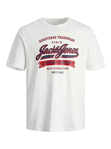 Jack & Jones JJELOGO TEE SS O-NECK - T-Shirt Uomo Casual