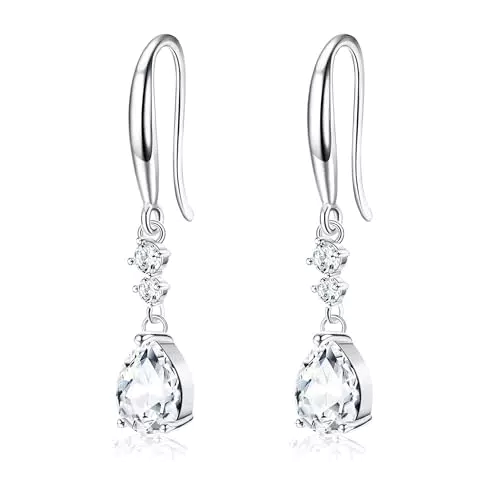 JeweBella Orecchini Pendenti Donna in Argento 925 con Zirconi Cubici Anallergici