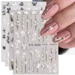 JMEOWIO Adesivi Unghie 3D Fiore Primaverile per Nail Art - Decorazioni Unghie