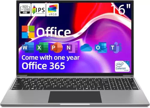 Jumper PC Portatile 16" Celeron 4GB RAM 128GB SSD, 1920x1200, Office incluso