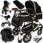 KESSER Carrozzina 3 in 1 Combinata con Navicella e Seggiolino Auto