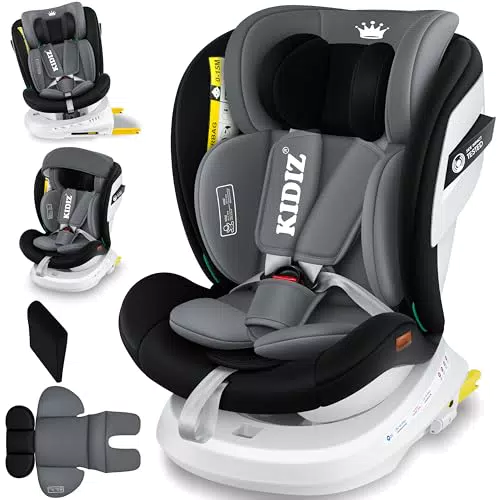 KIDIZ® Seggiolino auto girevole 360° Isofix Gruppo 0/1/2/3 per bambini