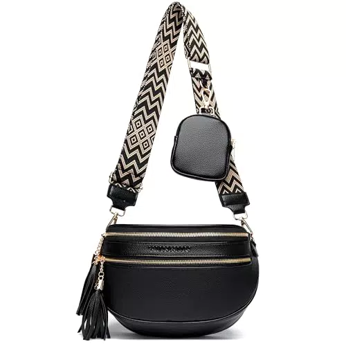KUNKUN marsupio elegante donna con portamonete staccabile in pelle vegana