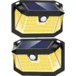 LANSOW Faretto LED Solare Esterno con Sensore di Movimento, IP65 Impermeabile