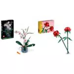 LEGO Icons Orchidea e Creator Rose - Set Collezione Botanica di Fiori Finti