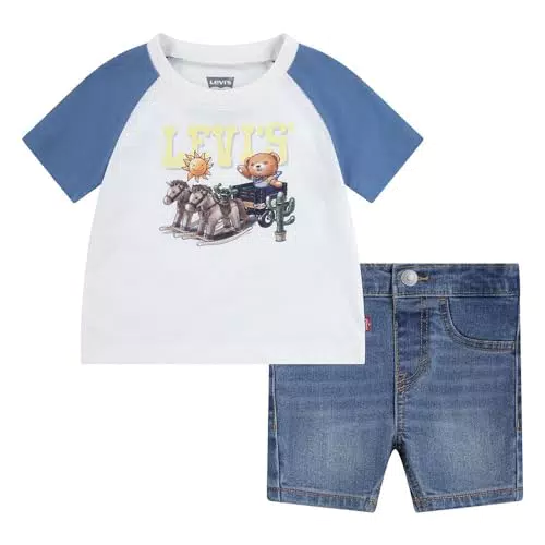 Levi's Set Coordinato Tee e Short SBSS241 per Bambini e Ragazzi