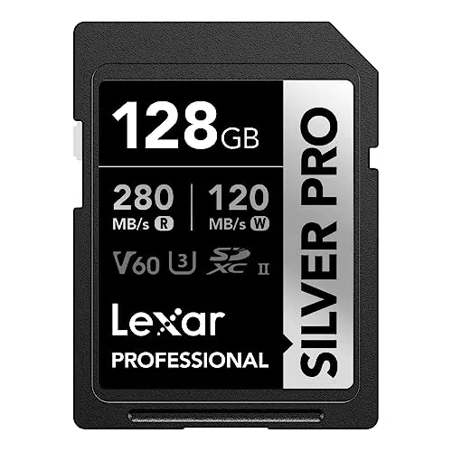 Lexar Silver Pro SD Scheda di Memoria 128GB UHS-II V60 U3 SDXC fino a 280 MB/s
