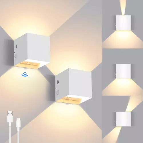 Lightsjoy Lampada da Parete LED Ricaricabile con Rilevatore di Movimento