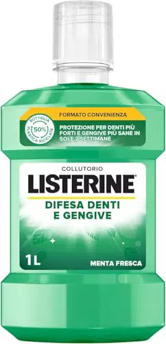 LISTERINE Collutorio Difesa Denti e Gengive con Fluoruro - Igiene Orale Menta Fresca