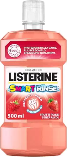 LISTERINE Collutorio Smart Rinse per bambini, senza alcool e zucchero, 500 ml