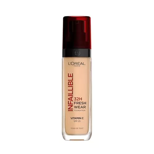 L'Oréal Paris Fondotinta Liquido Infaillible 32H, Waterproof e Idratante, SPF25