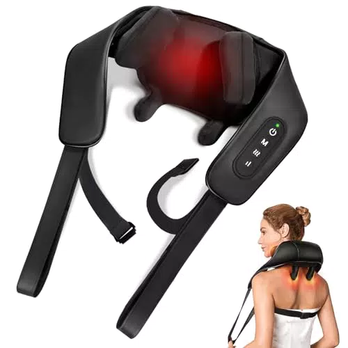 Massaggiatore Shiatsu per collo e spalle, impastamento profondo senza fili