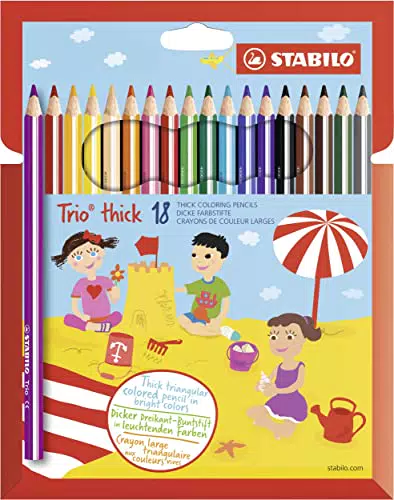 STABILO Trio thick - Matita colorata triangolare con temperino