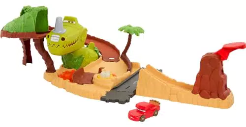 Mattel Cars On The Road - Set Parco dei Dinosauri con Saetta McQueen