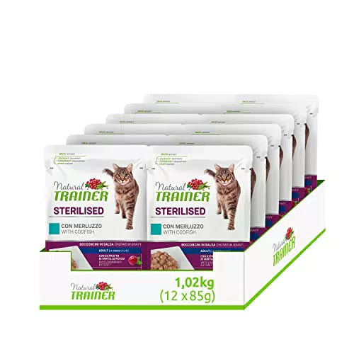 Natural Trainer Cibo Umido per Gatti con Merluzzo e Fibra di Pisello