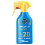 NIVEA SUN Crema Solare Spray Protect & Bronze FP 20 per Abbronzatura Uniforme