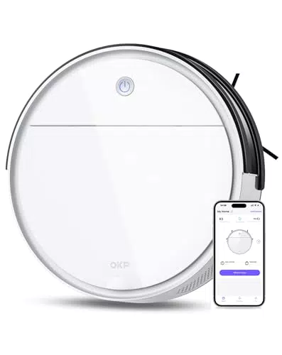 OKP K5 Robot Aspirapolvere WiFi, 2500Pa, Autocaricante, Ideale per Animali Domestici