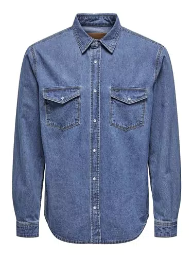 ONLY & SONS ONSBANE 3247 Camicia Denim Uomo