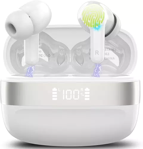 OWMSIC Cuffie Bluetooth 5.3 HiFi con Cancellazione Rumore e Display LED