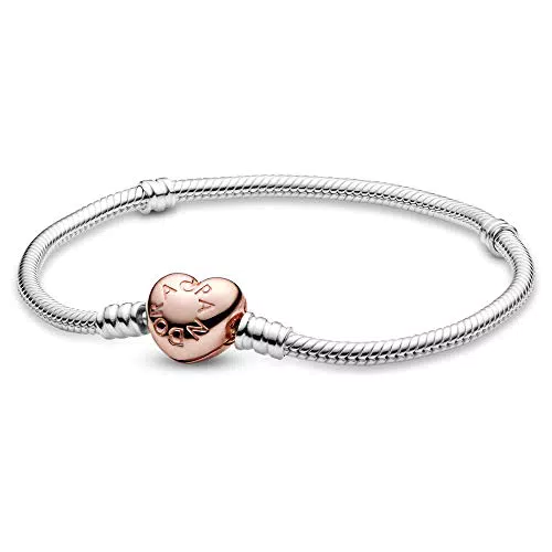 Pandora Bracciale Icons in Argento con Chiusura a Cuore Placcata Oro Rosa 14k