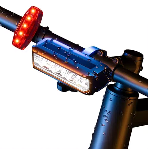 POSUGEAR Luci Bicicletta LED Ricaricabili USB, Anteriore e Posteriore IPX5