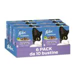 Purina Felix Original Cibo Umido per Gatti con Manzo, Pollo, Anatra e Salmone