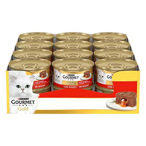Purina Gourmet Gold Cuore Morbido Umido per Gatti al Manzo