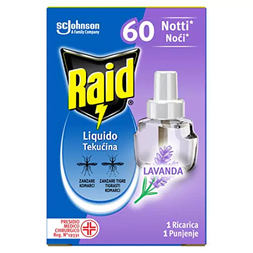 Raid Liquido Elettrico Antizanzare alla Lavanda - Ricarica 36ml per 60 Notti