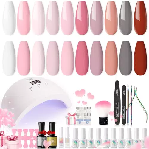 RSTYLE Kit Semipermanente Unghie con Lampada UV LED Professionale per Manicure
