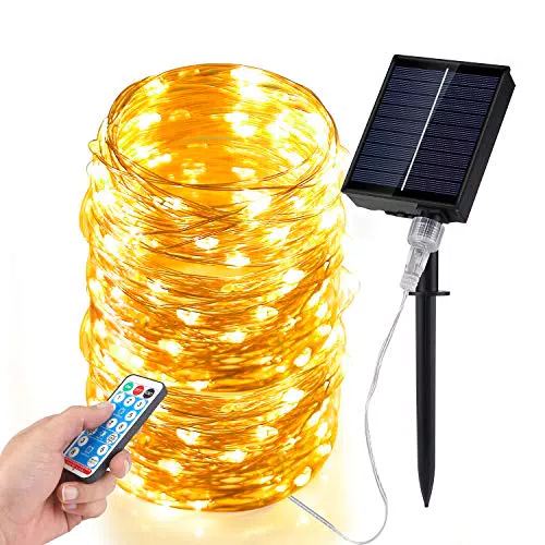 Shenkey Catena Luminosa Solare per Esterni con Telecomando, Luci LED Impermeabili