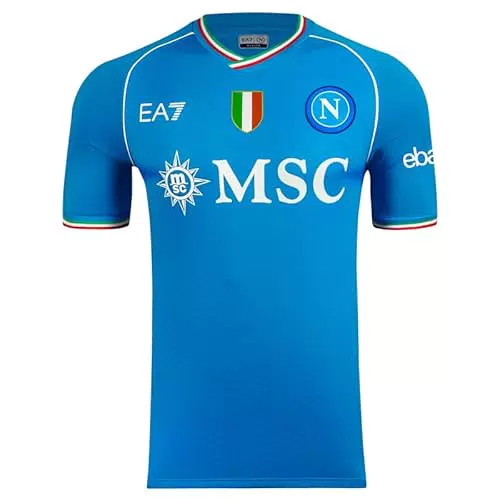 SSC Napoli Maglia Gara Home EA7 2023/2024 in Tessuto Tecnico Dry Touch