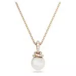 Swarovski Collana Pendente con Perla di Cristallo e Pavé di Zirconia