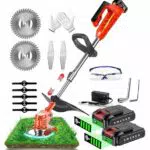 Tagliabordi a Batteria 24V con Impugnatura Regolabile e Testa Girevole per Giardino
