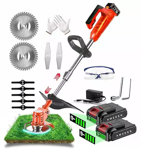 Tagliabordi a Batteria 24V con Impugnatura Regolabile e Testa Girevole per Giardino