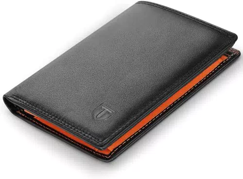 TEEHON Portafoglio Uomo Brifold in Vera Pelle con Blocco RFID e Tasca Portamonete