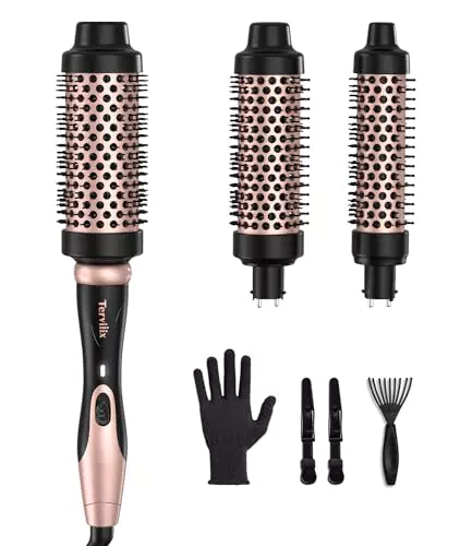 Terviiix Spazzola Termica 3 in 1 con Bacchetta Arricciacapelli in Ceramica