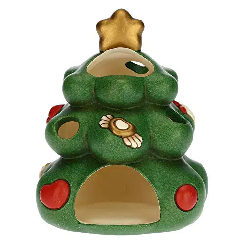THUN Porta Candela Albero di Natale in Ceramica - Decorazioni Natalizie