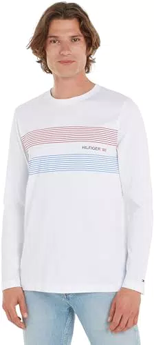 Tommy Hilfiger Maglietta Maniche Lunghe Uomo 85 Tee Cotone Blu