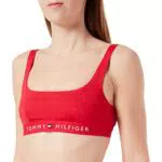 Tommy Hilfiger Top Bikini a Bralette Donna Non Imbottito, rosso, S