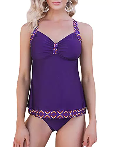 Totatuit Tankini Donna Curvy Push Up con Canottiera e Pantaloncini Beachwear