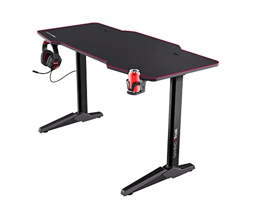 Trust Gaming Scrivania GXT 1175 Imperius con Gestione Cavi e Supporto Cuffie