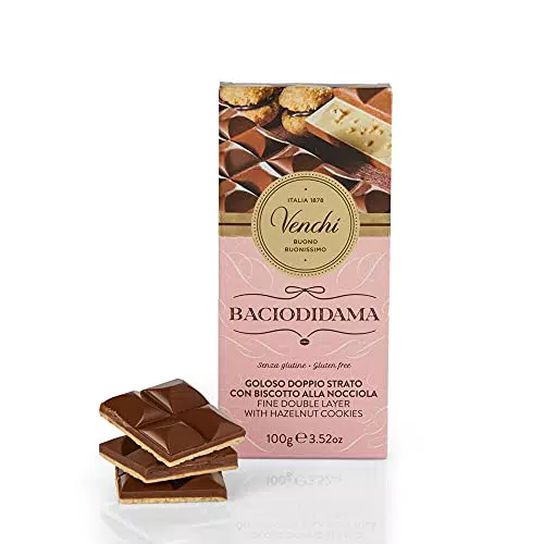 Venchi Tavoletta Baciodidama Gianduia al Latte con Biscotto e Cioccolato Bianco