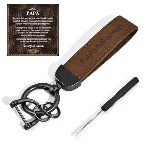 VGWON Portachiavi in Pelle per Papà - Regalo per Festa del Papà e Compleanno